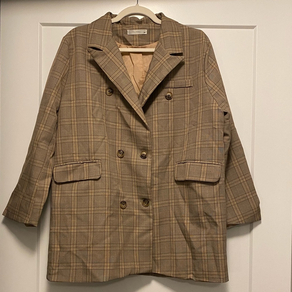 Oversized Blazer Jacket from Risqué. Tan colour in size medium.